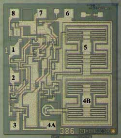 LM386 DIE LAYOUT - MECHANICAL SPECIFICATIONS