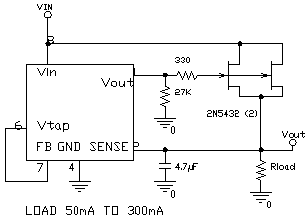 300 mA Regulator with 0.75 Dropout